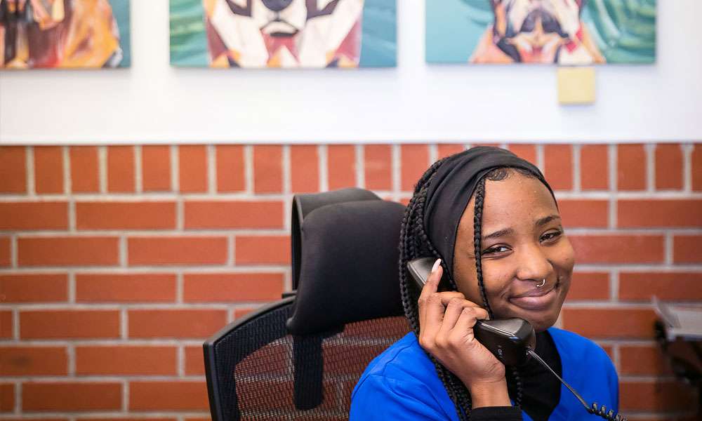 photo of a woman on a phone